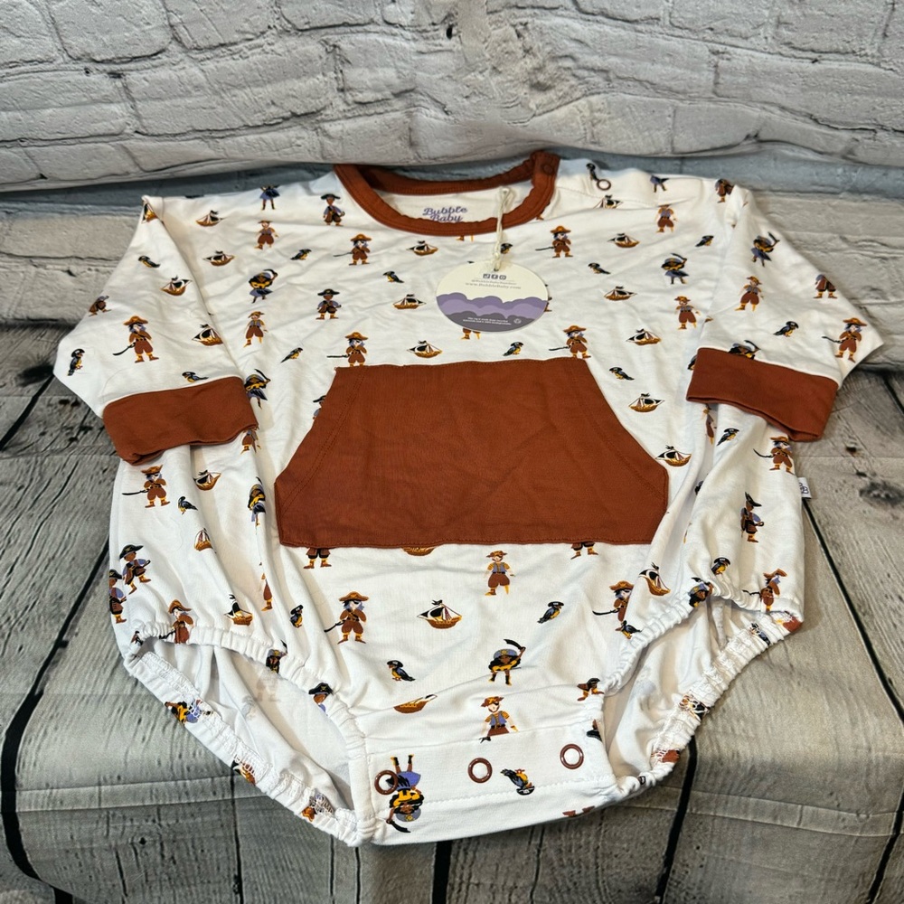 Bubble Baby Pirate Pattern Bamboo Bubble Bodysuit